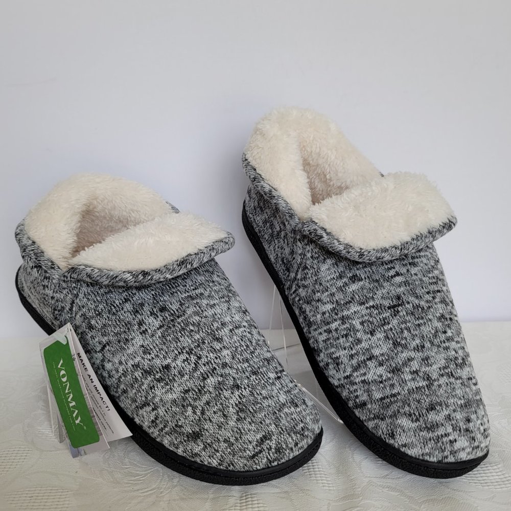 VONMAY Women's Slippers Booties with Memory Foam Indoor/Outdoor-Grey color-W10M⭐